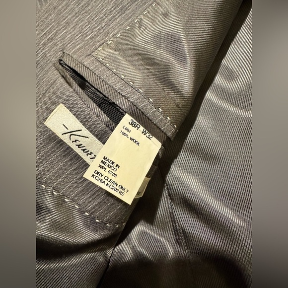 NEW Kenneth Cole NY Mens 2 Piece Suit Slim Fit Wool Stripe 38R W32 42S W36 NWT - Picture 8 of 11